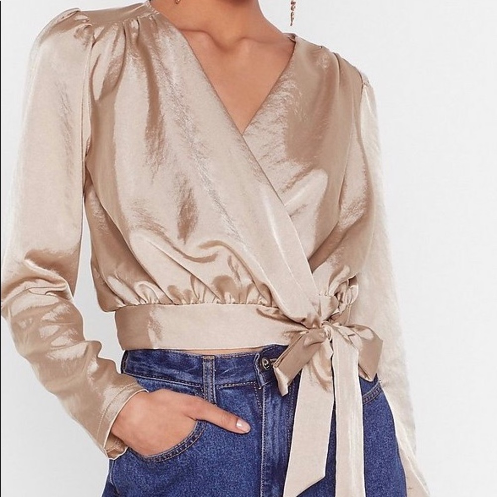 Nasty Gal Satin Tie Top